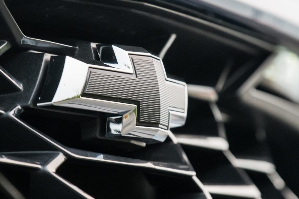 The Chevy Bow Tie on the Chevy Camaro grille.