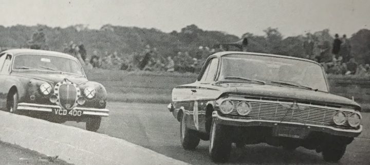 Dan Gurney's Chevy Impala on the race track.