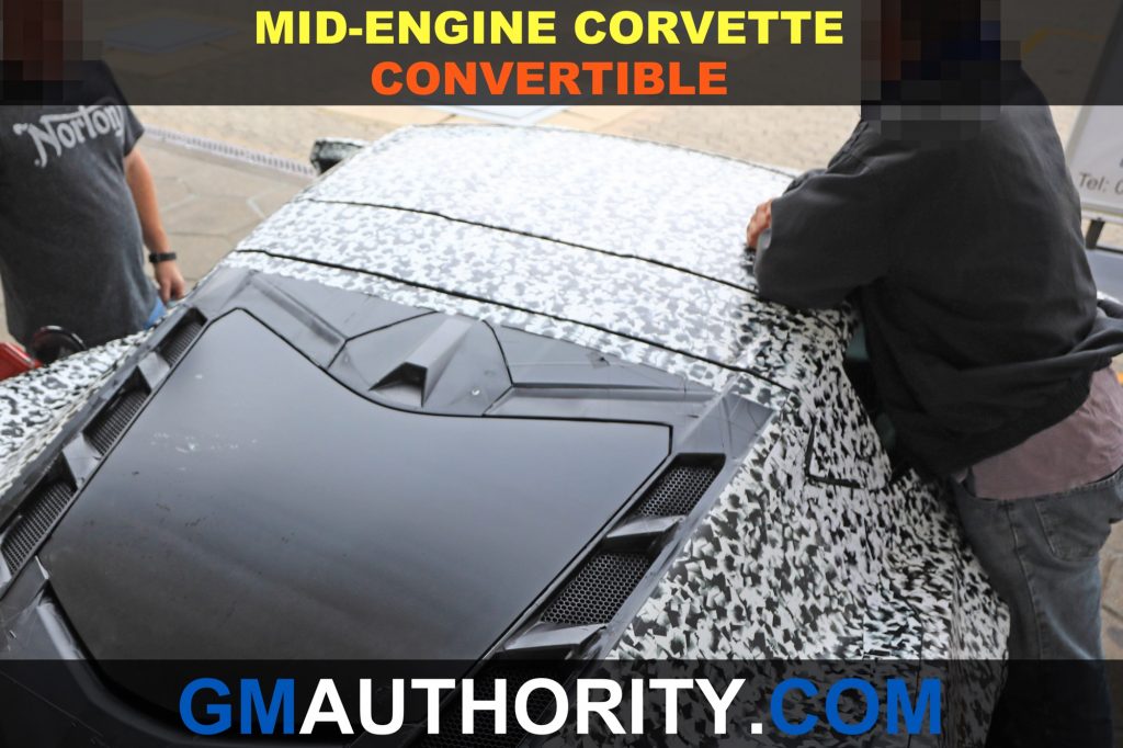 Mid-Engine Chevrolet Corvette Convertible spy shots - top roof view