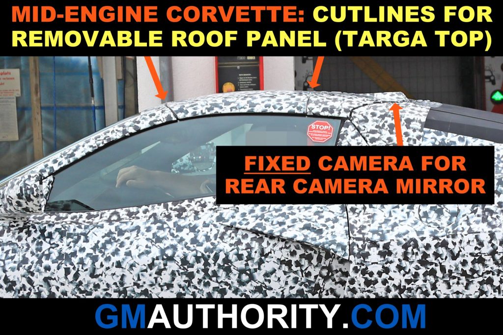 Mid-Engine Chevrolet Corvette Coupe - Removable Roof Panel Targa Top Cutlines - Spy Shots - September 2018 - Germany