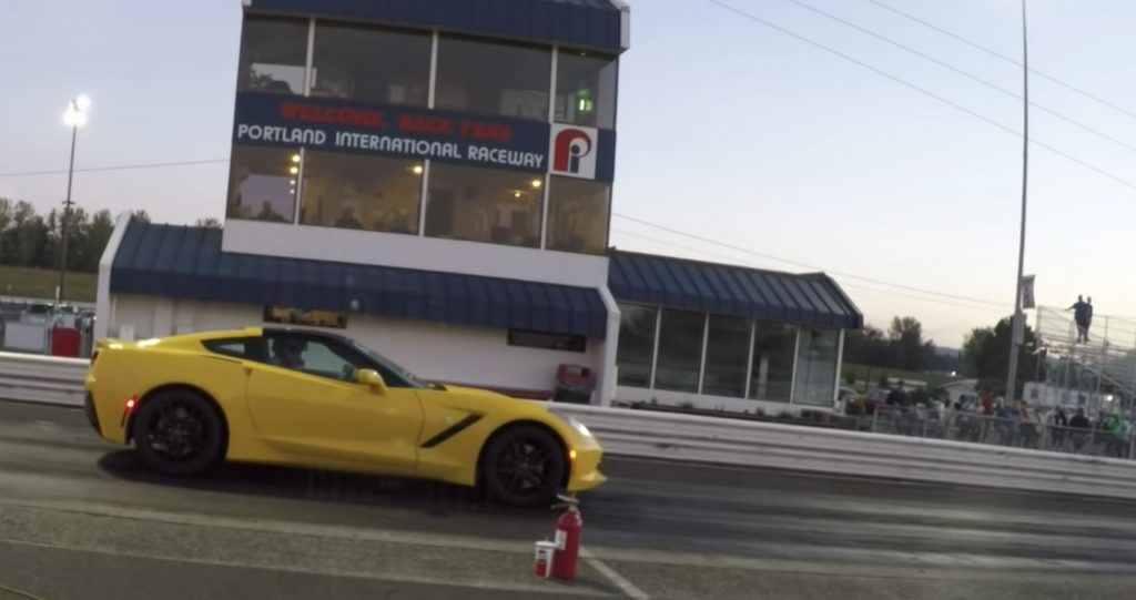 Tesla Model 3 races C7 Corvette