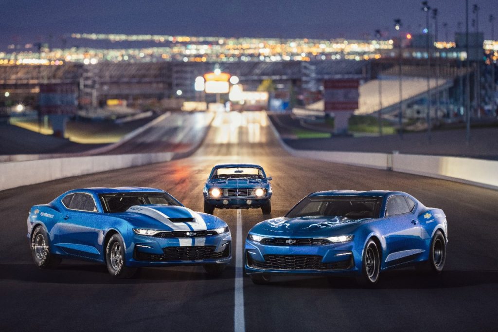 Chevrolet celebrates the 50th anniversary of the COPO Camaro at the 2018 SEMA Show, with the 2019 COPO Camaro race car, a vintage 1969 COPO Camaro and the electrified eCOPO Concept.