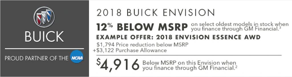 Buick Envision Incentive October 2018
