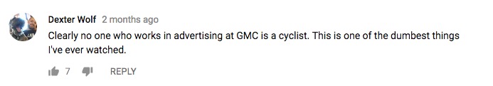 GMC Sierra Ad YouTube Comment