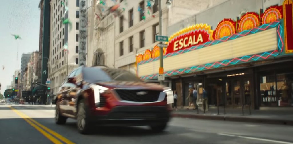 Cadillac XT4 ad with Escala sign