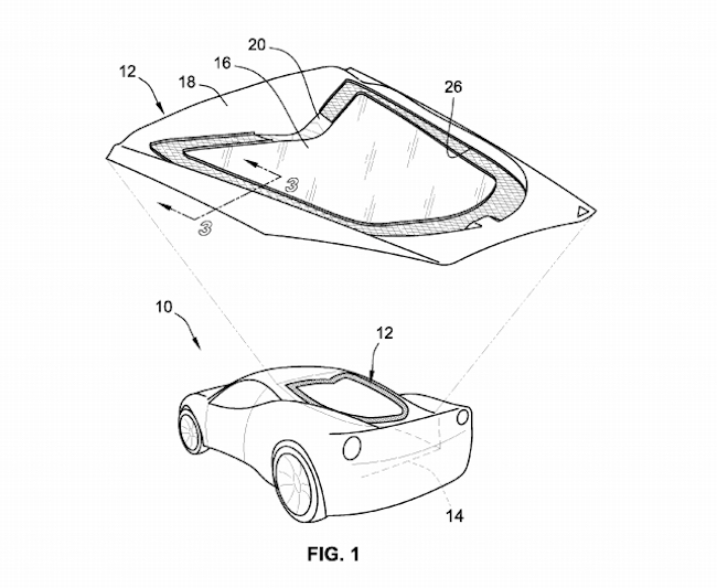 Mid Engine Corvette Hatch Patent Drawing