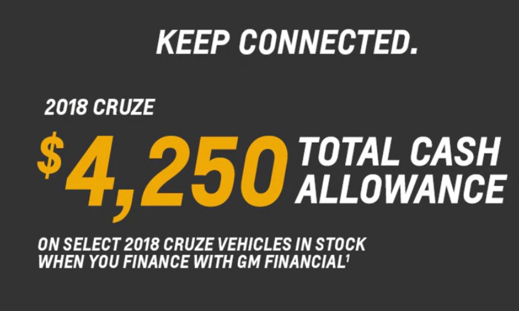 2018 Chevrolet Cruze Jan 2019 Incentive