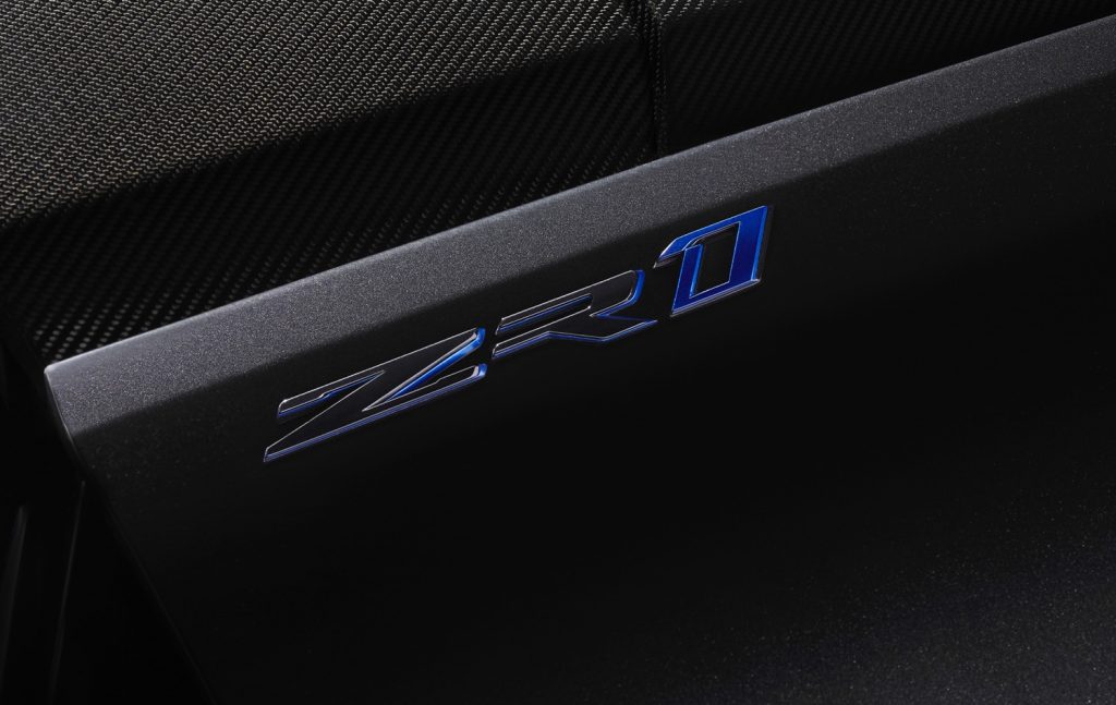 ZR1 badge on the Chevy Corvette.