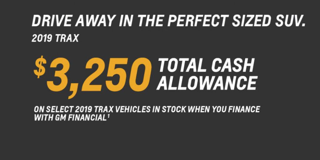 2019 Chevy Trax Jan 2019 Incentive