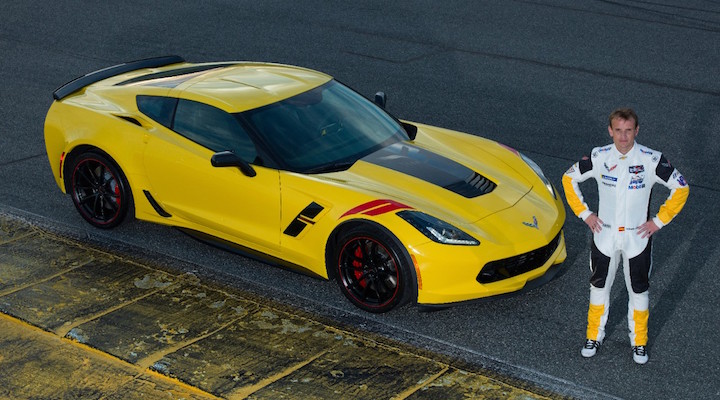 Corvette Racing driver Antonio Garcia stands by his own special edition 2019 Corvette Drivers Series car.