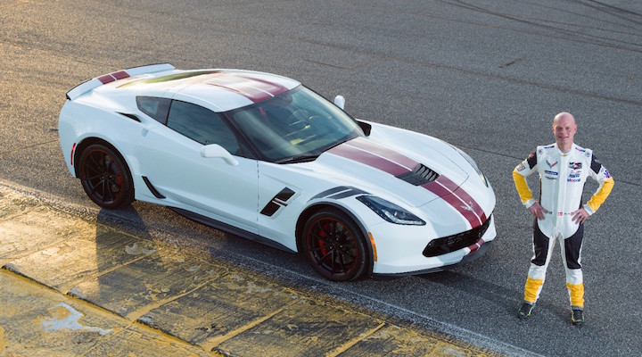 Corvette Racing driver Jan Magnussen stands by his own special edition 2019 Corvette Drivers Series car.