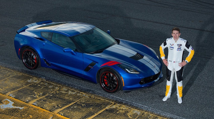 Corvette Racing driver Tommy Milner stands by his own special edition 2019 Corvette Drivers Series car.