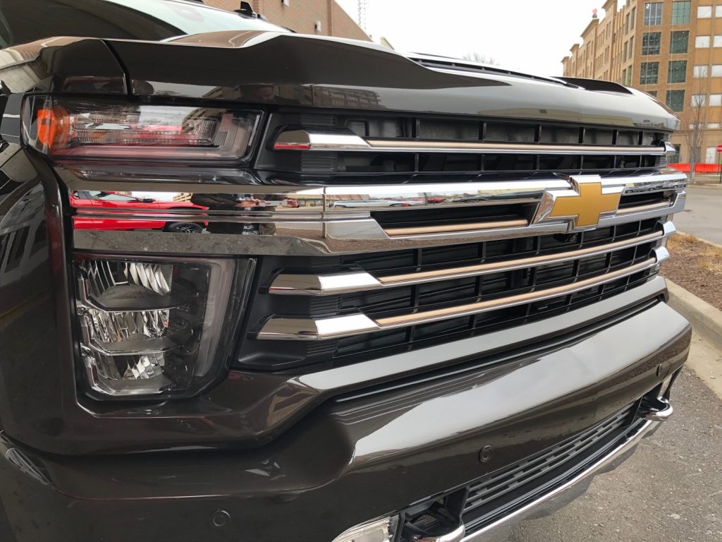 2020 Chevrolet Silverado HD High Country Exterior - Live 007- front end grille Chevy logo