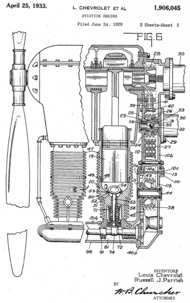 Chevrolet Martin Phillips Aircraft Engine Patent