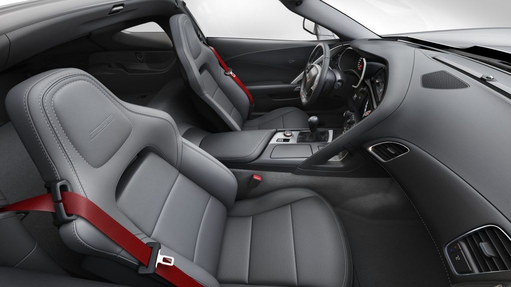 2019 Chevrolet Corvette Z06 Interior with Red Seat Belts