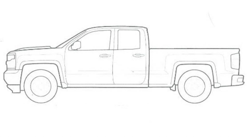 2019 Silverado double cab Coloring Page