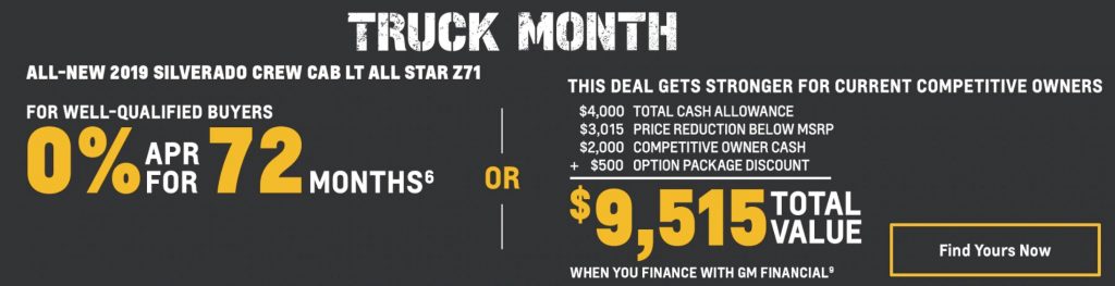 Chevrolet Silverado T1 April 2019 Incentive