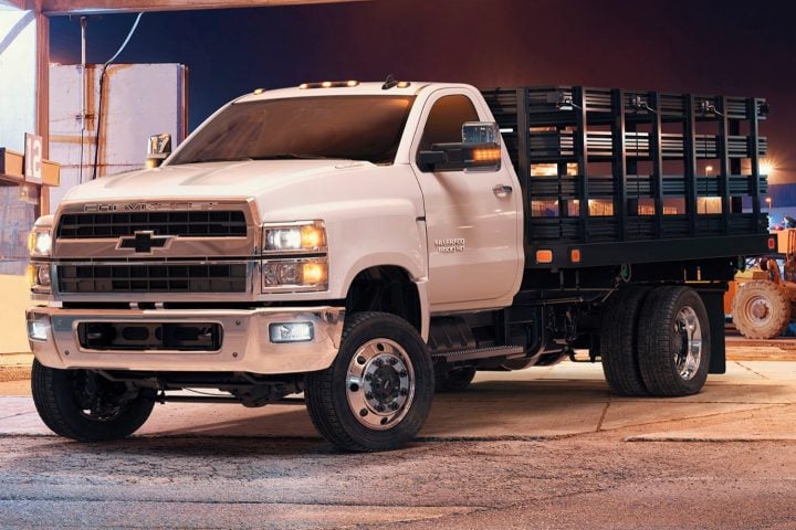 Chevy Silverado MD front three quarter angle.