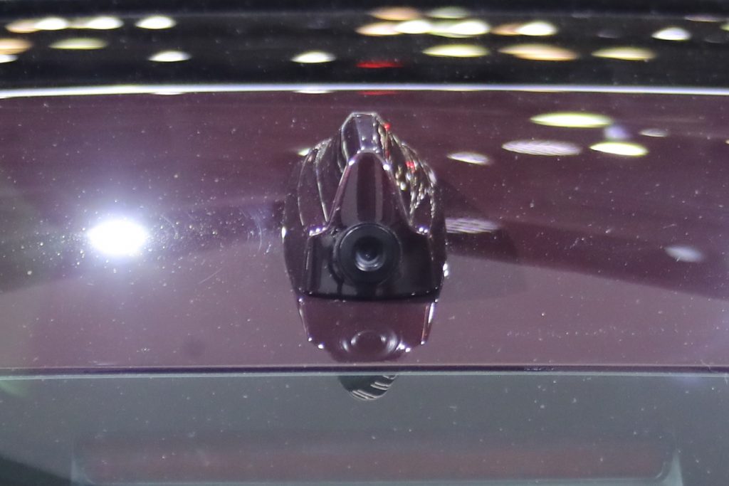 A photo of the shark fin comms antenna containing the Rear Camera Mirror lens on the Cadillac CT5.