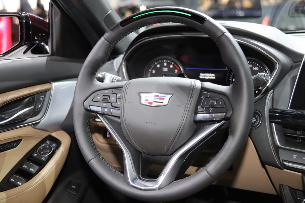 2020 Cadillac CT5 Premium Luxury - Interior - 2019 New York International Auto Show 011 steering wheel with Super Cruise