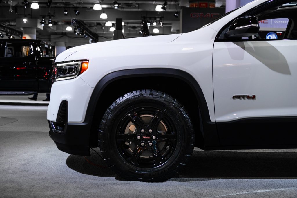2020 GMC Acadia AT4 - Exterior - 2019 New York International Auto Show 009 - front end with wheel and tire