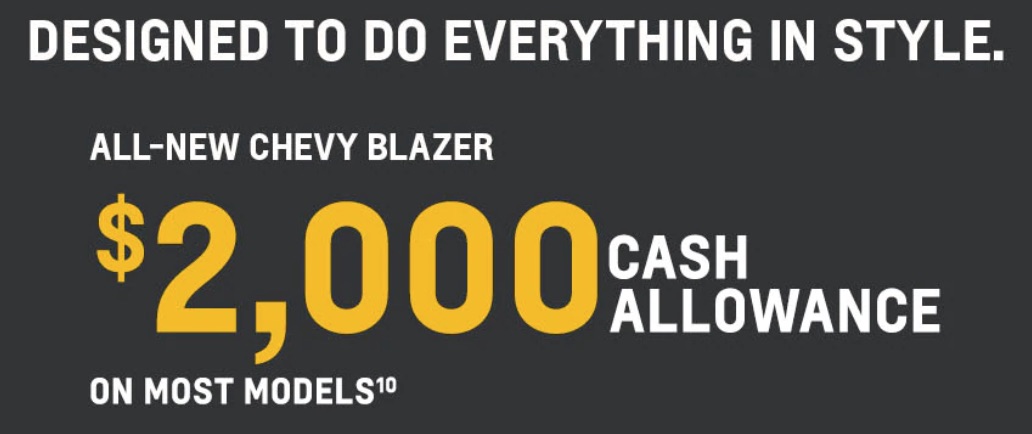 Chevrolet Blazer Incentive May 2019
