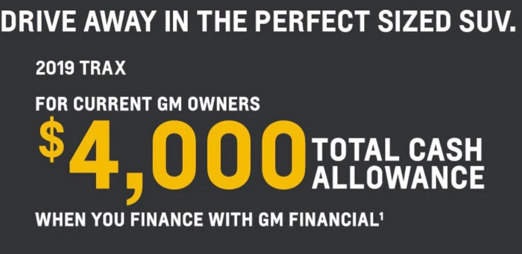 Chevrolet Trax May 2019 Incentive