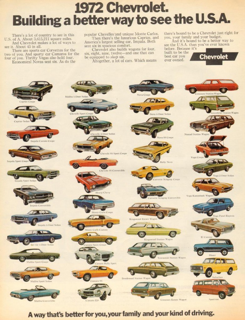 Classic Chevrolet Ad 1972 Lineup