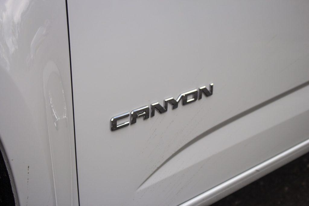 2019 GMC Canyon SLE Elevation - First Drive - June 2019 - Exterior 011 - Canyon logo badge