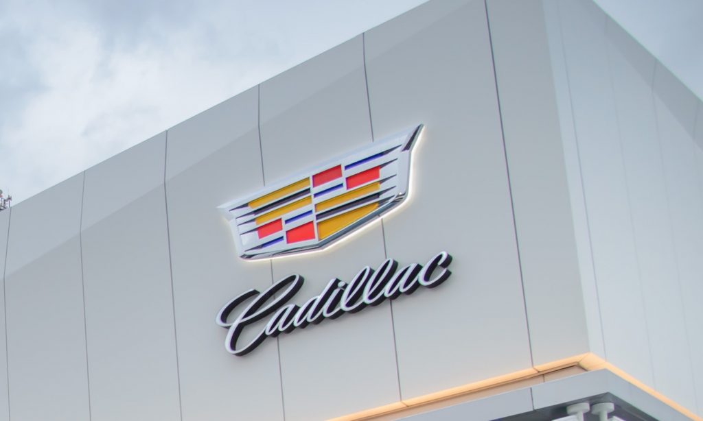 Cadillac Almaty Kazakhstan Dealership - 2019 Grand Opening 005 Cadillac Logo on Building