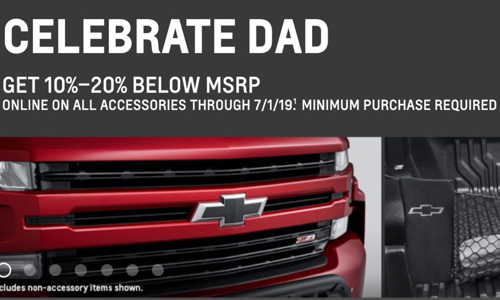 Chevrolet Accessories Fathers Day Discount 2019
