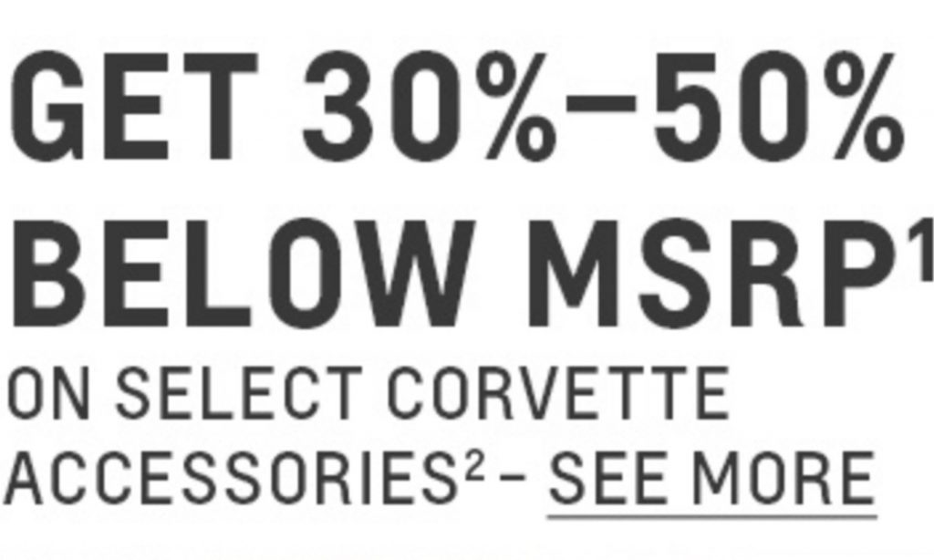 Chevrolet Corvette Accessories Discount June 2019