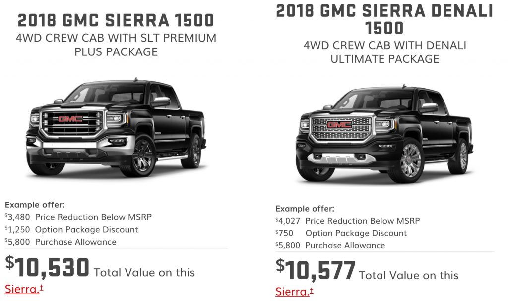 GMC Sierra K2 Incentive June 2019