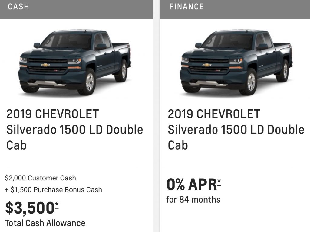 2019 Chevrolet Silverado 1500 LD Double Cab K2 July 2019 Incentive