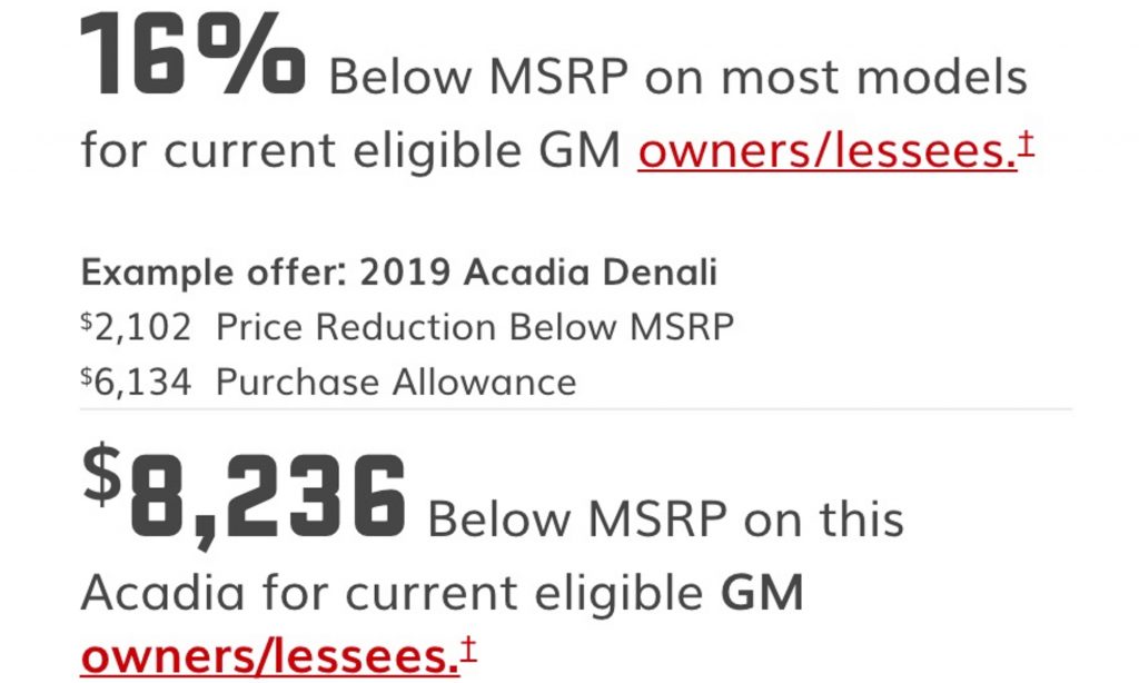 2019 GMC Acadia July 2019 Incentive