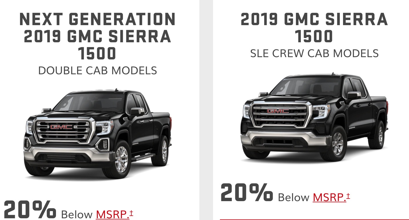 2019 GMC Sierra July 2019 Incentive