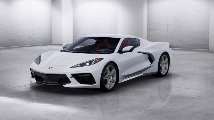 2024 Corvette Stingray front three quarter angle.