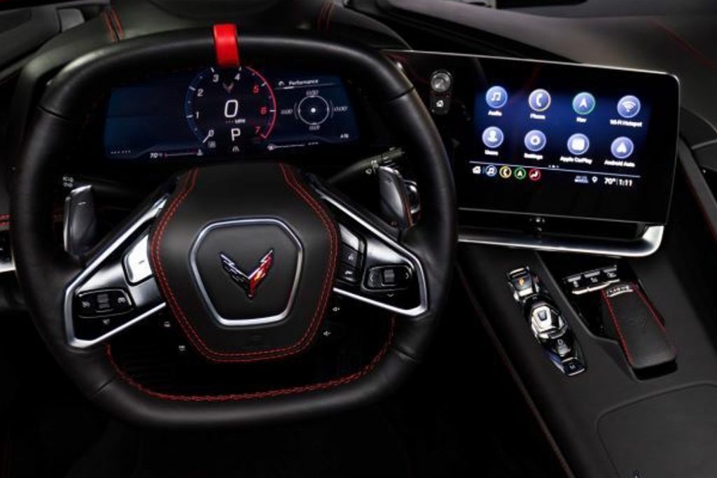 2020 Chevrolet Corvette C8 Interior Leak Zoom 001 steering wheel