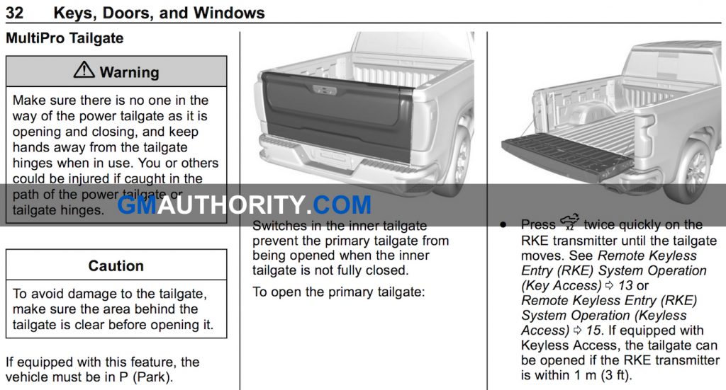 2020 Chevrolet Silverado HD Owners Manual MultiPro Tailgate - GMA Watermark