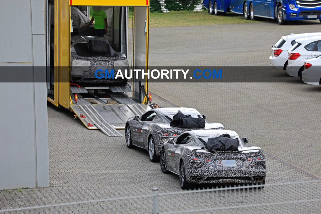 Mid Engine 2020 Chevrolet Corvette C8 leaving Nurburgring July 15 2019 003