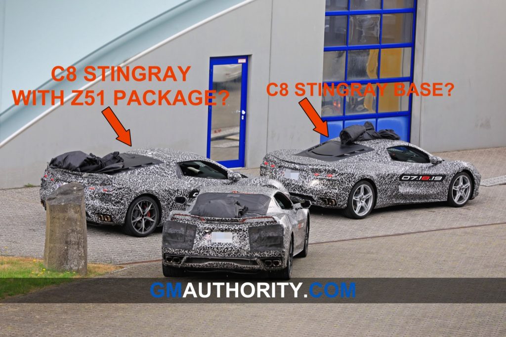 Mid Engine 2020 Chevrolet Corvette C8 leaving Nurburgring July 15 2019 007 - Stingray Z51 vs Stingray base
