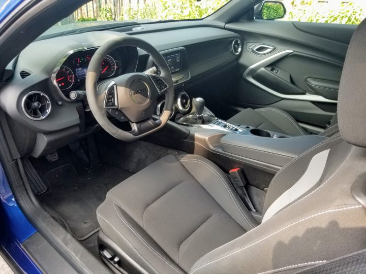 Cockpit view of the Chevy Camaro. 