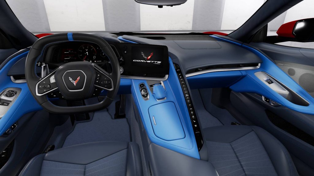 2020 Chevrolet Corvette Stingray 3LT Two-tone Blue leather interior HTO ...