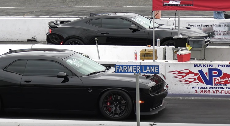 Stock Camaro ZL1 vs. Stock Challenger Hellcat Is One Close Race: Video | GM  Authority