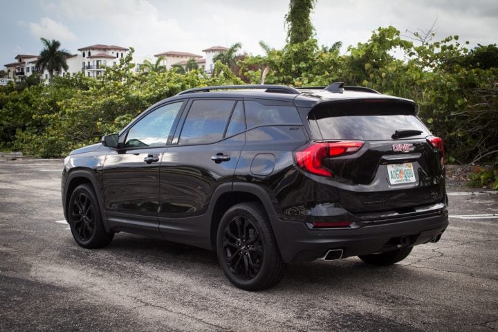 In October 2024, a GMC Terrain discount again offers up to $3,000 off, plus low-interest financing with no payments till next year and local market lease deals. Shown here is the GMC Terrain in SLT trim.