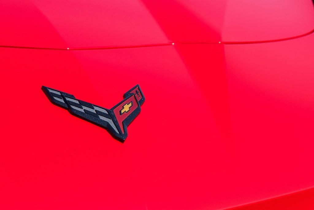 Corvette logo on the eighth-generation C8 Stingray.