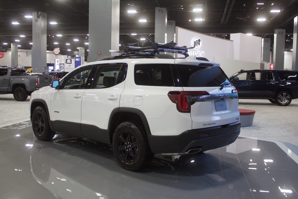 Shown here is the GMC Acadia midsize crossover in the off-road-oriented AT4 trim. A larger, next-gen model just debuted for the 2024 model year.