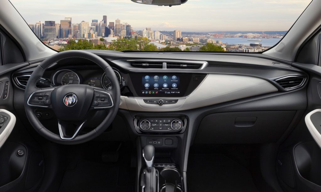 The interior of the Buick Encore GX.