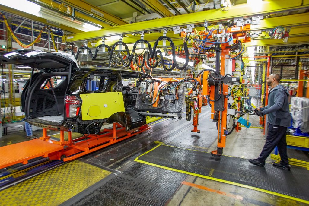 Photo of a Tahoe being built at the GM Arlington plant.