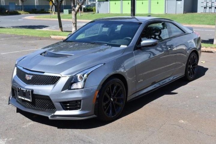 Front three quarters view of the Cadillac ATS. 